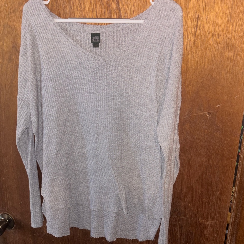 Wild Fable Textured Gray Knit Top